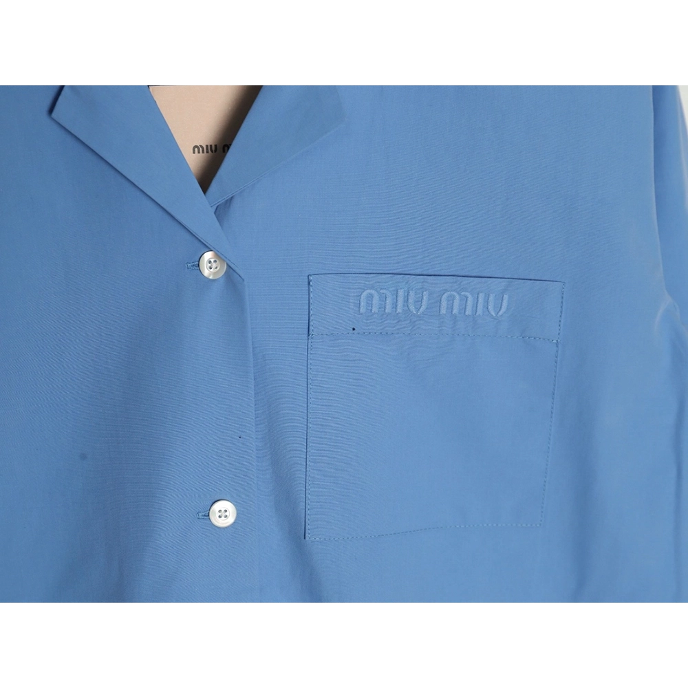 Miu Miu poplin pocket lapel long sleeve shirt TSK1,Miu Miu