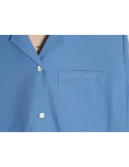 Miu Miu poplin pocket lapel long sleeve shirt TSK1,Miu Miu