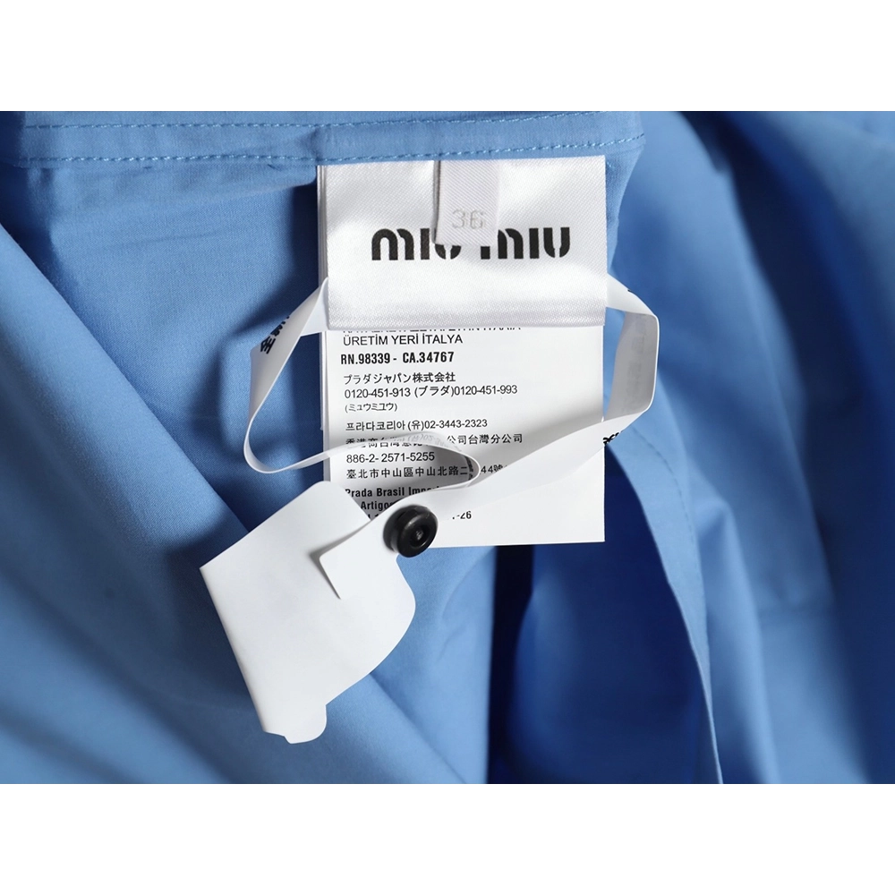 Miu Miu poplin pocket lapel long sleeve shirt TSK1,Miu Miu