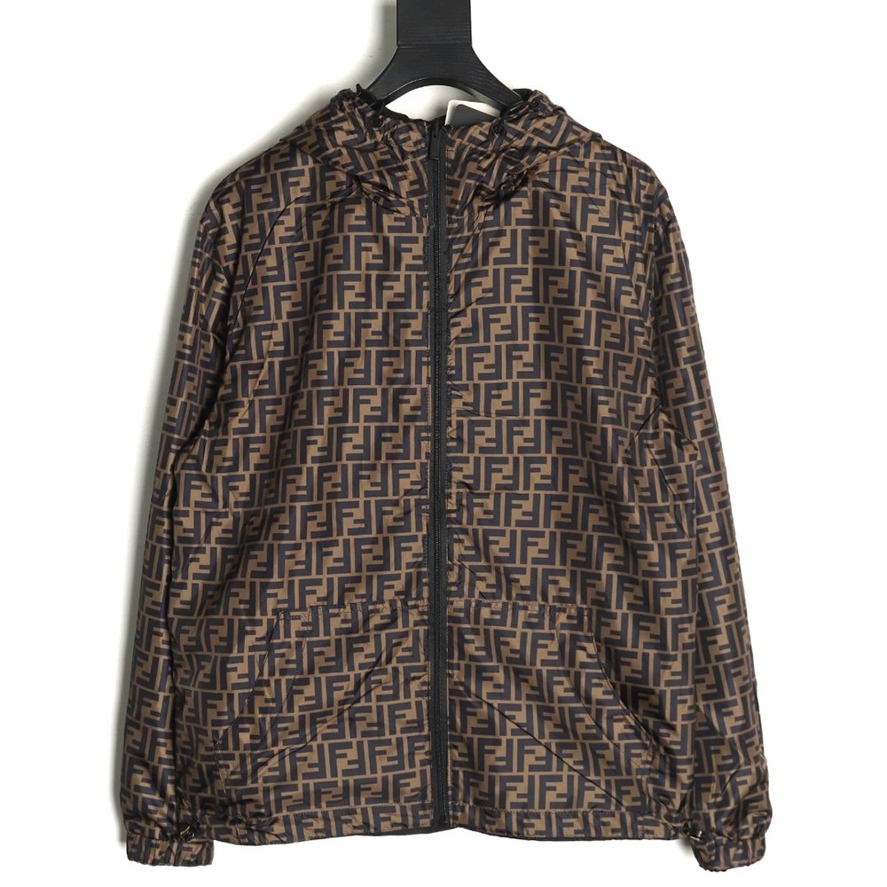 Fendi monogram FF full print double-sided windbreaker zipper jacket,Fendi