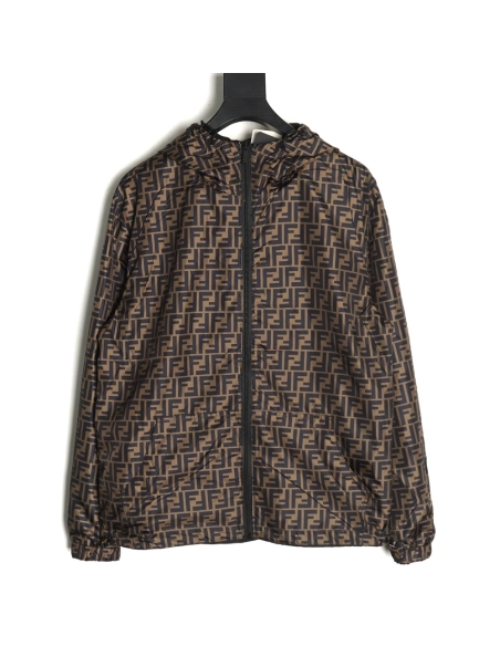 Fendi monogram FF full print double-sided windbreaker zipper jacket,Fendi