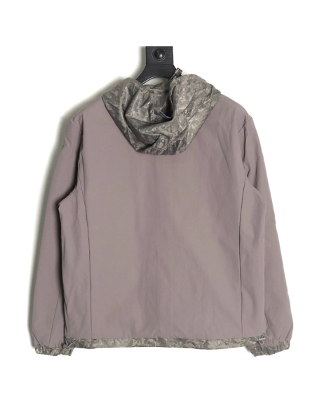 Dior patchwork letter embroidery hooded trench coat,Dior