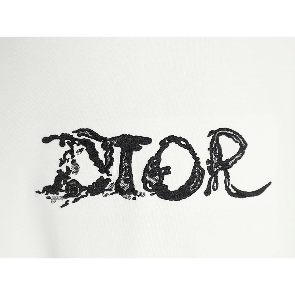 Dior lettering embroidered short sleeve T-shirt,Dior