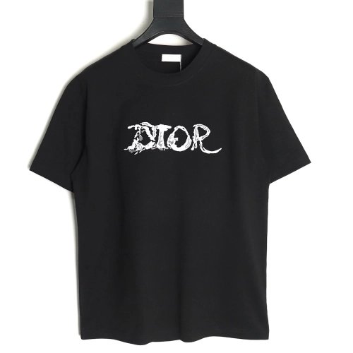 Dior lettering embroidered short sleeve T-shirt,Dior