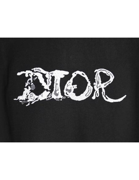 Dior lettering embroidered short sleeve T-shirt,Dior