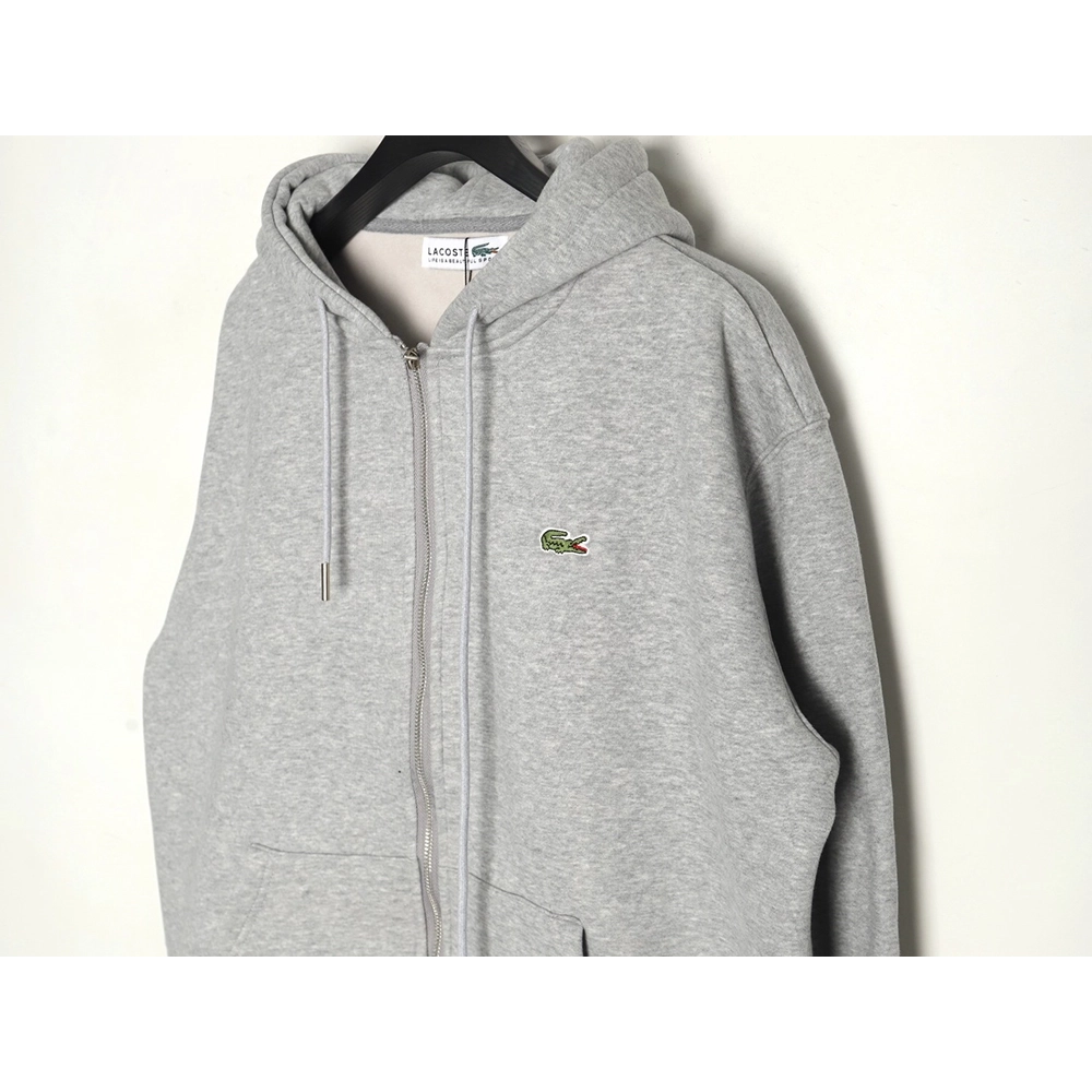 Lacoste crocodile embroidered logo fleece zip-up jacket TSK2,Lacoste