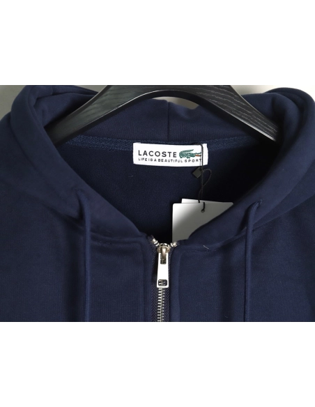 Lacoste crocodile embroidered logo fleece zip-up jacket TSK4,Lacoste