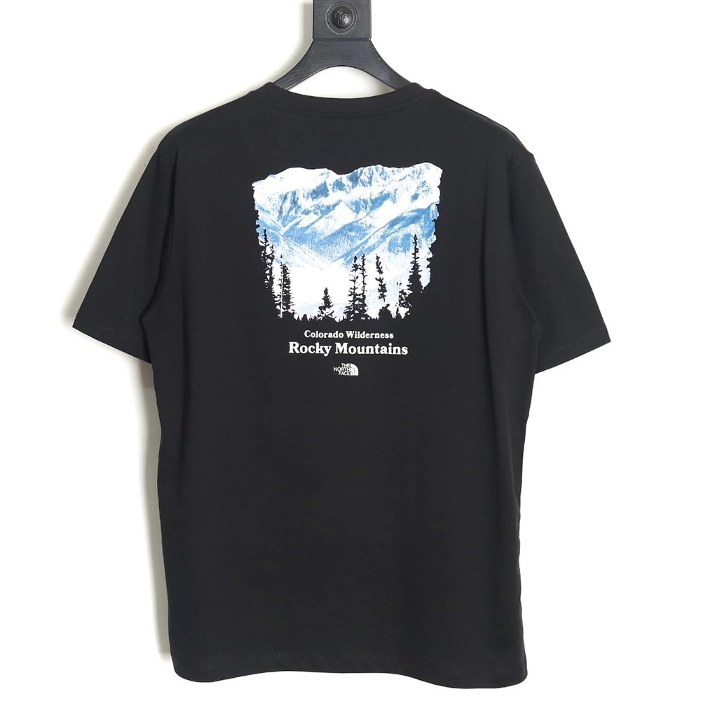 The North face snow mountain forest print short-sleeved T-shirt TSK1,The North Face