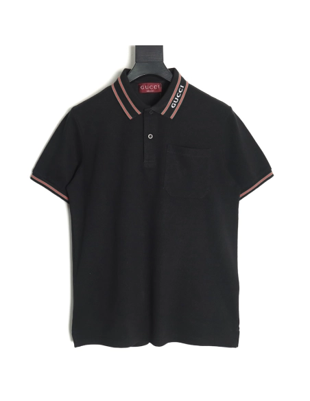 Gucci Neck Lettering Short Sleeve Polo Shirt TSK1,Gucci