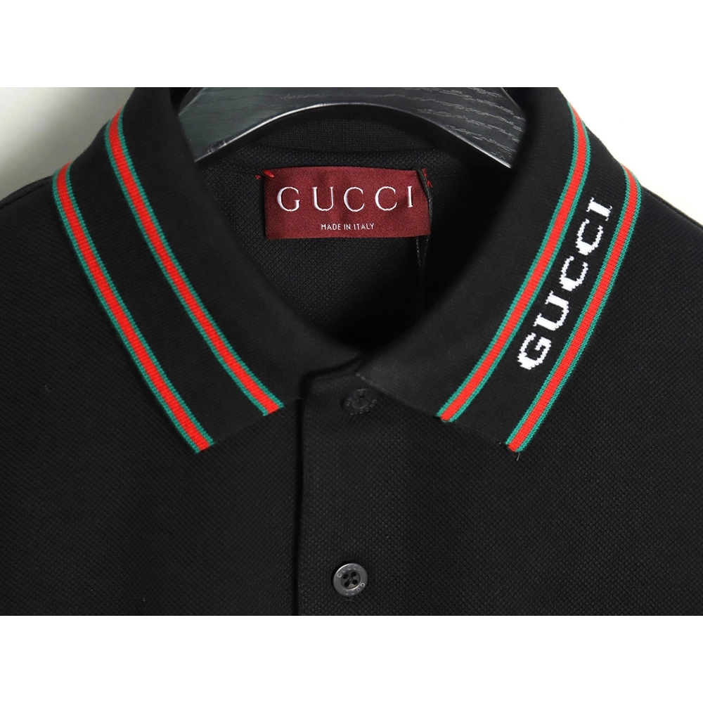 Gucci Neck Lettering Short Sleeve Polo Shirt TSK1,Gucci