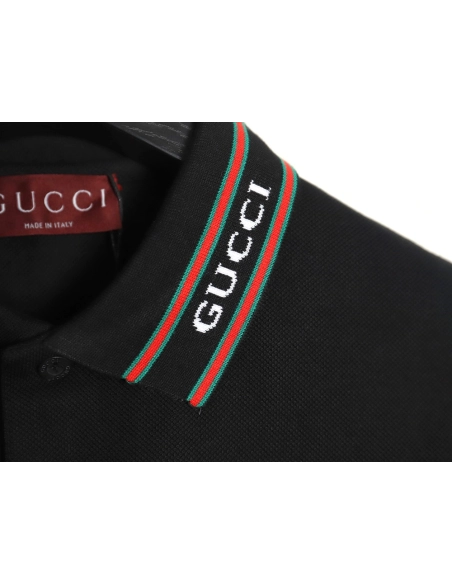 Gucci Neck Lettering Short Sleeve Polo Shirt TSK1,Gucci