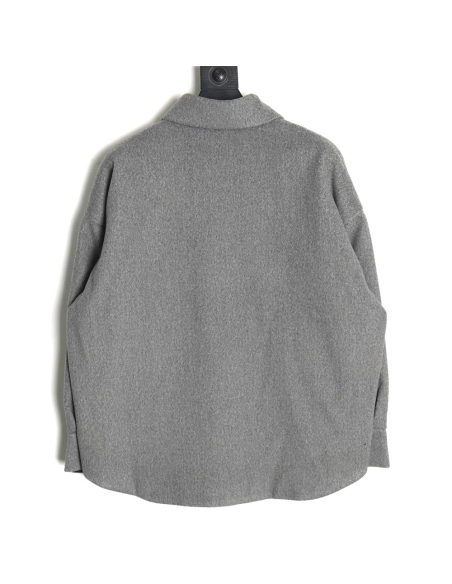 Prada Cashmere Triangle Logo Shirt Jacket,Prada