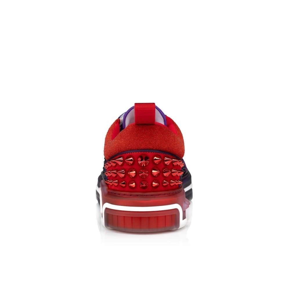 Discount Christian Louboutin Astroloubi Strass Sneakers Calf Leather Jacaranda Sale Online