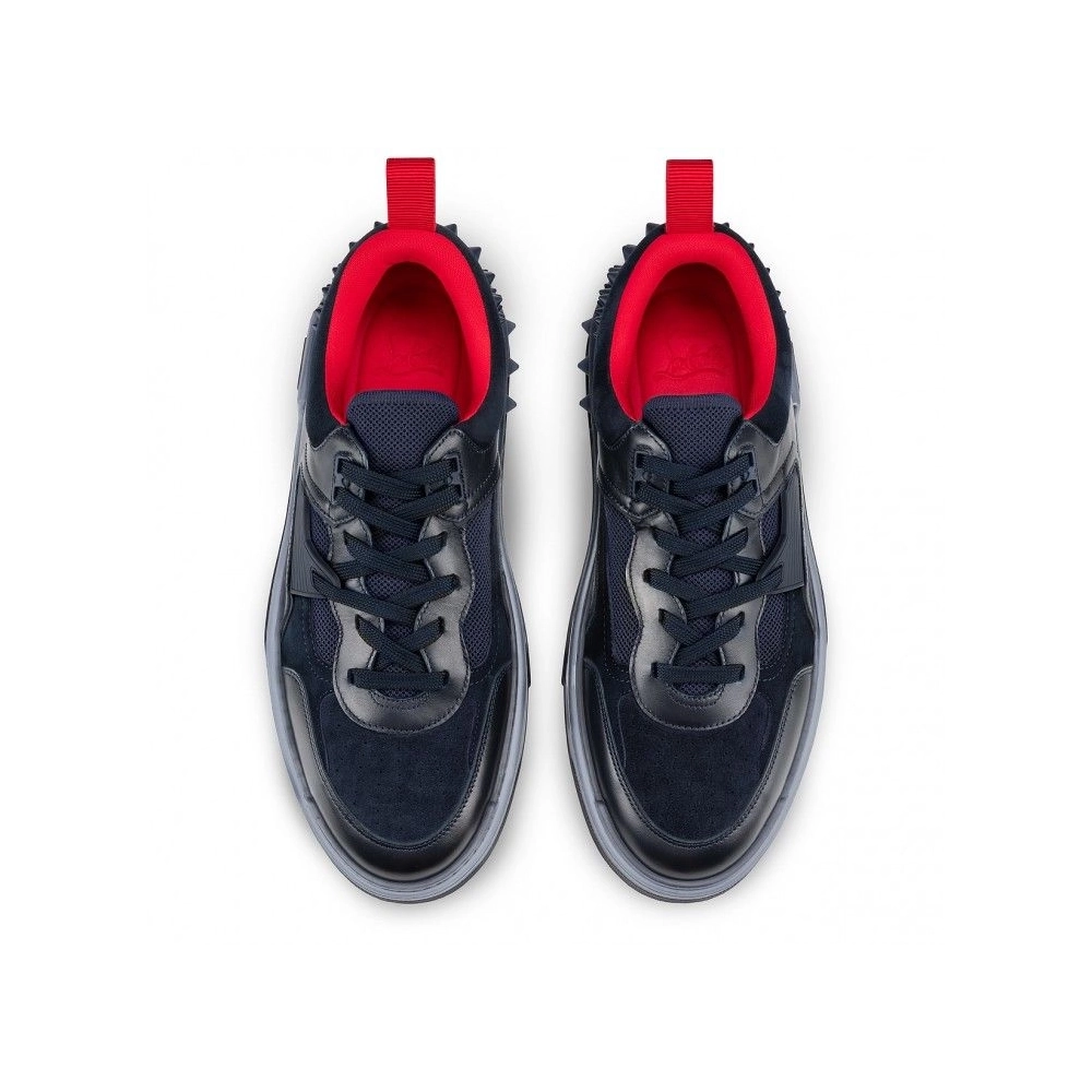 Cheap?Christian Louboutin Astroloubi Sneakers Calf Leather Suede And Rubber Navy Outlet Sale, Discount CL Shoes