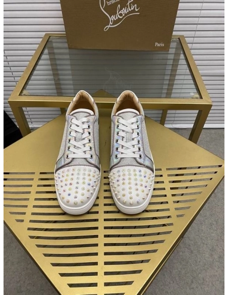 Fake Christian Louboutin Vierira Spikes Low-top Sneaker, Replica CL Shoes
