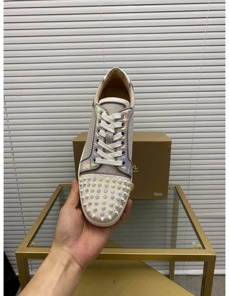Fake Christian Louboutin Vierira Spikes Low-top Sneaker, Replica CL Shoes