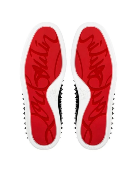 cheap Christian Louboutin Low-top Pik Boat Black/black Veau Velours Sneaker sale