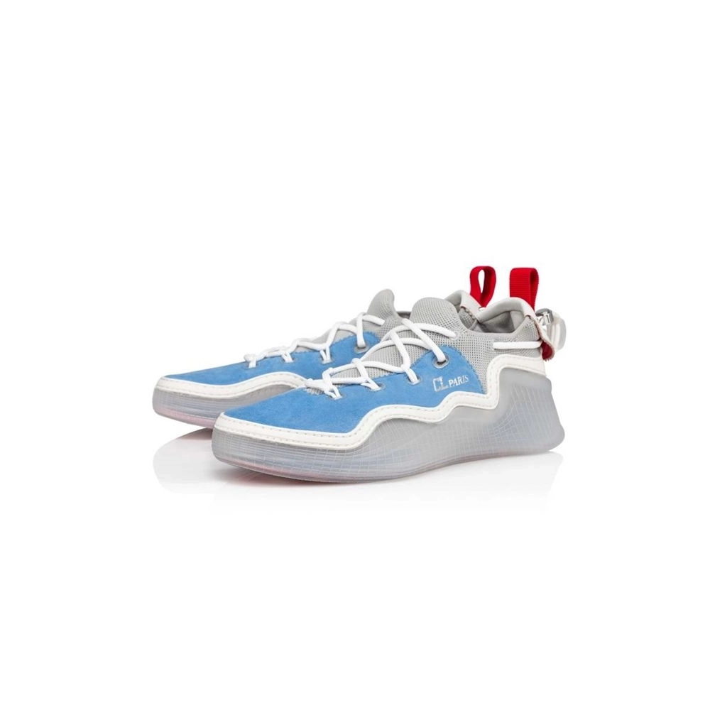 cheap Christian Louboutin Low-top Arpoador Light Blue Greek/sasso Suede Leather Sneaker sale
