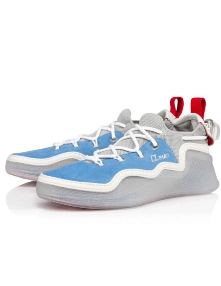 cheap Christian Louboutin Low-top Arpoador Light Blue Greek/sasso Suede Leather Sneaker sale