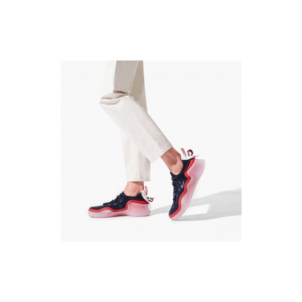 cheap Christian Louboutin Arpoador Blue Marine Leather Sneaker sale