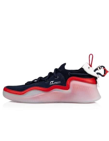 cheap Christian Louboutin Arpoador Blue Marine Leather Sneaker sale