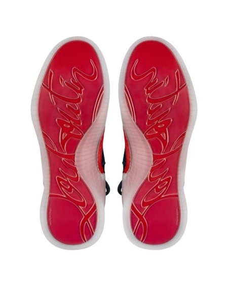 cheap Christian Louboutin Arpoador Blue Marine Leather Sneaker sale