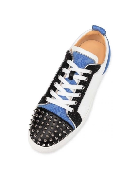 cheap Christian Louboutin Low Top Men's Louis Junior Spikes Orlato Version Multi Calf sale