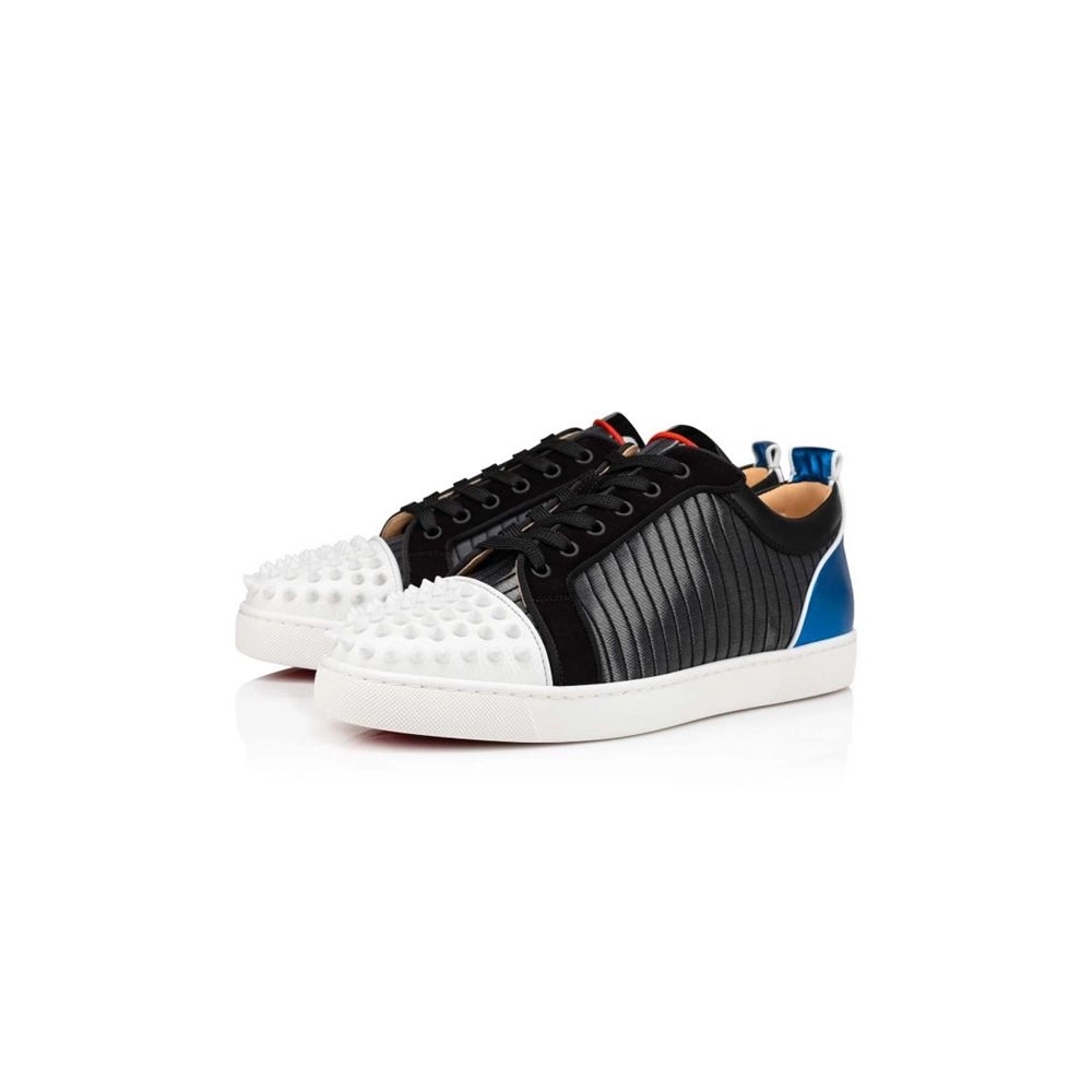 cheap Christian Louboutin Low Top Louis Junior Spikes Orlato Version Multi Calf Sneaker sale