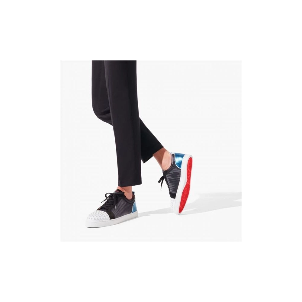 cheap Christian Louboutin Low Top Louis Junior Spikes Orlato Version Multi Calf Sneaker sale