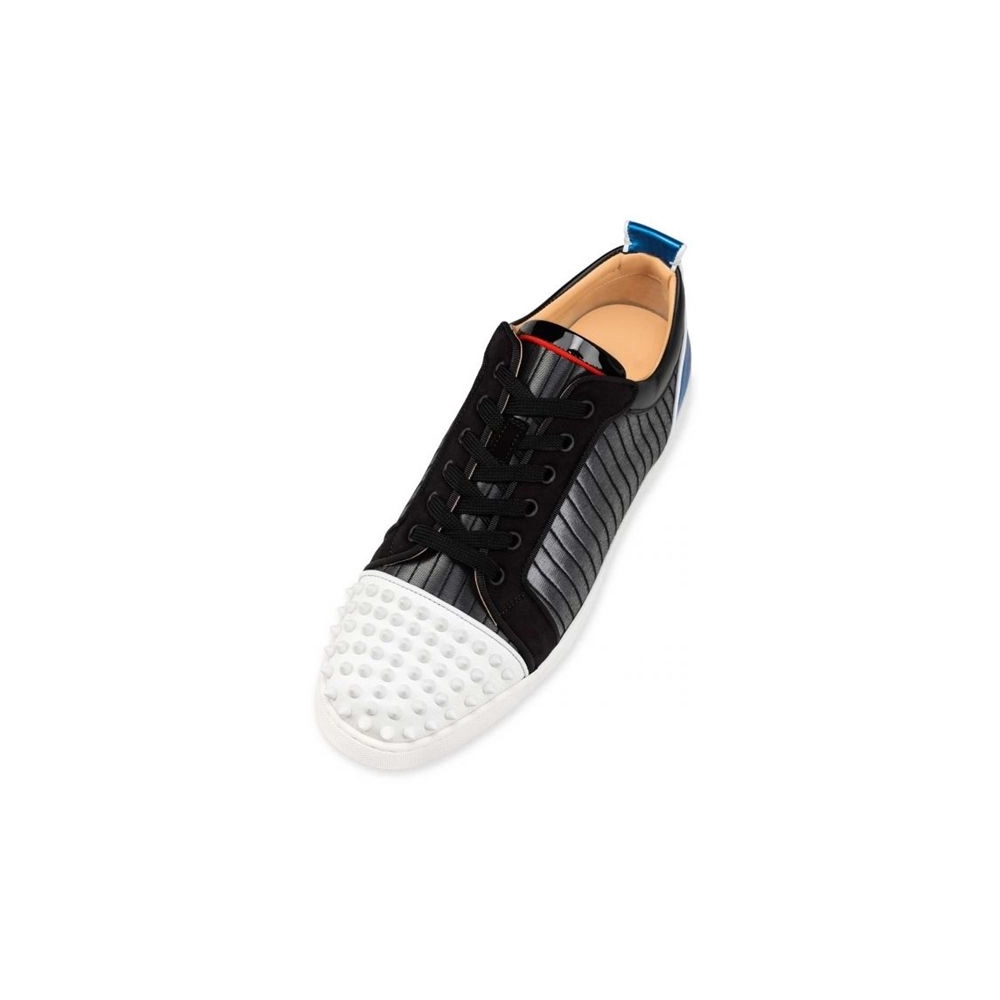 cheap Christian Louboutin Low Top Louis Junior Spikes Orlato Version Multi Calf Sneaker sale