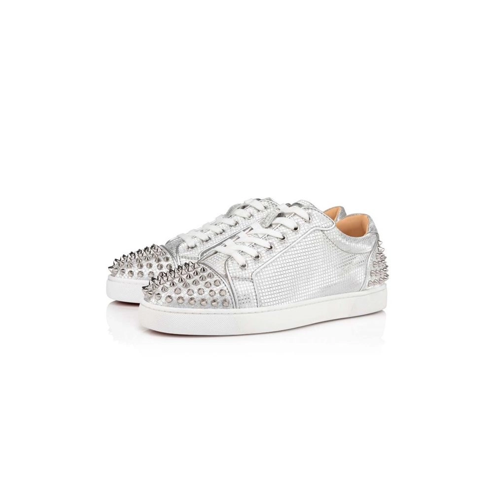 cheap Christian Louboutin Low Top Seavaste 2 Orlato Silver/sv Fabric sale