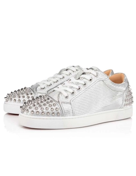 cheap Christian Louboutin Low Top Seavaste 2 Orlato Silver/sv Fabric sale