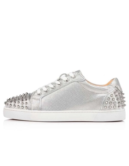cheap Christian Louboutin Low Top Seavaste 2 Orlato Silver/sv Fabric sale