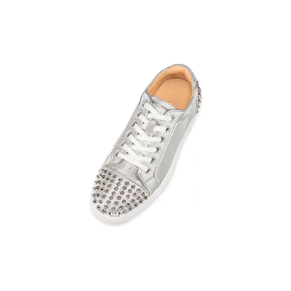 cheap Christian Louboutin Low Top Seavaste 2 Orlato Silver/sv Fabric sale