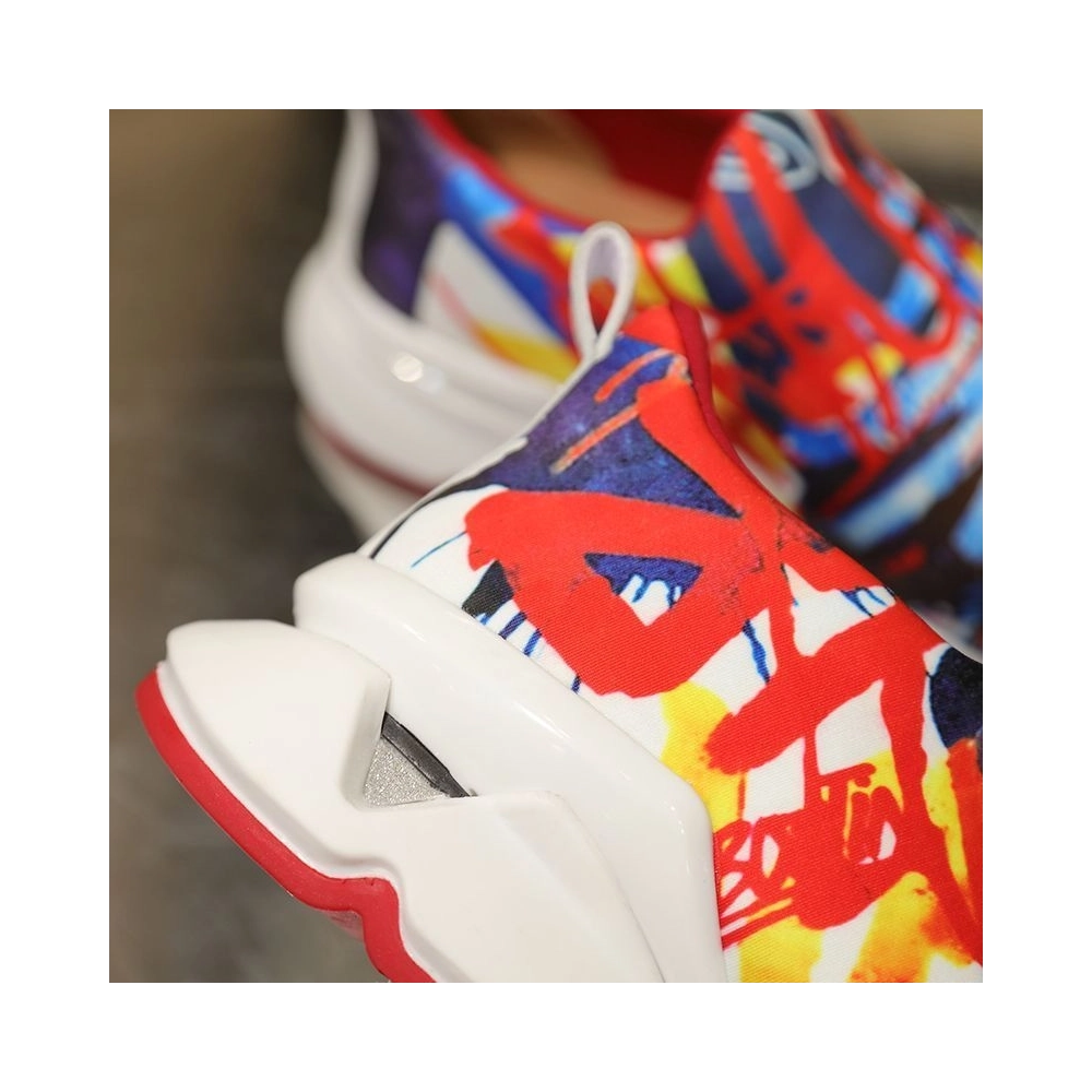 Cheap Christian Louboutin Space Run Donna Flat Sneakers Neoprene Multicolor Sale Online