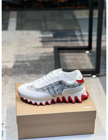 Cheap Christian Louboutin Loubishark Donna Monogram Sneakers White for Sale