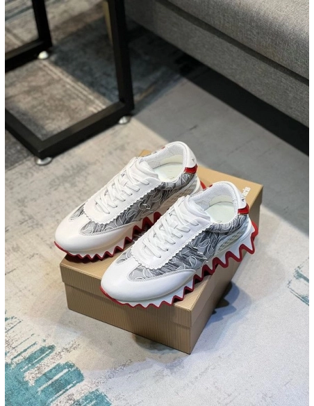 Cheap Christian Louboutin Loubishark Donna Monogram Sneakers White for Sale