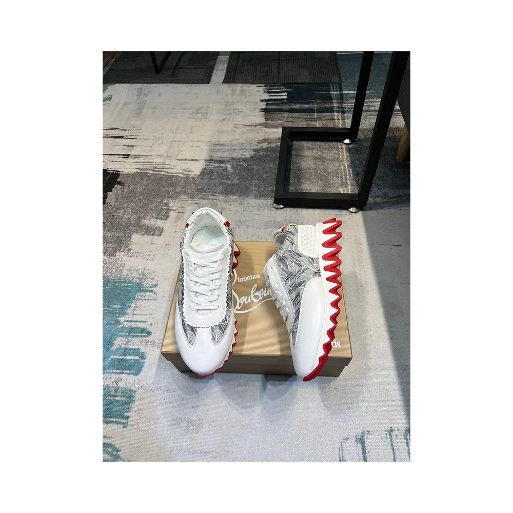Cheap Christian Louboutin Loubishark Donna Monogram Sneakers White for Sale