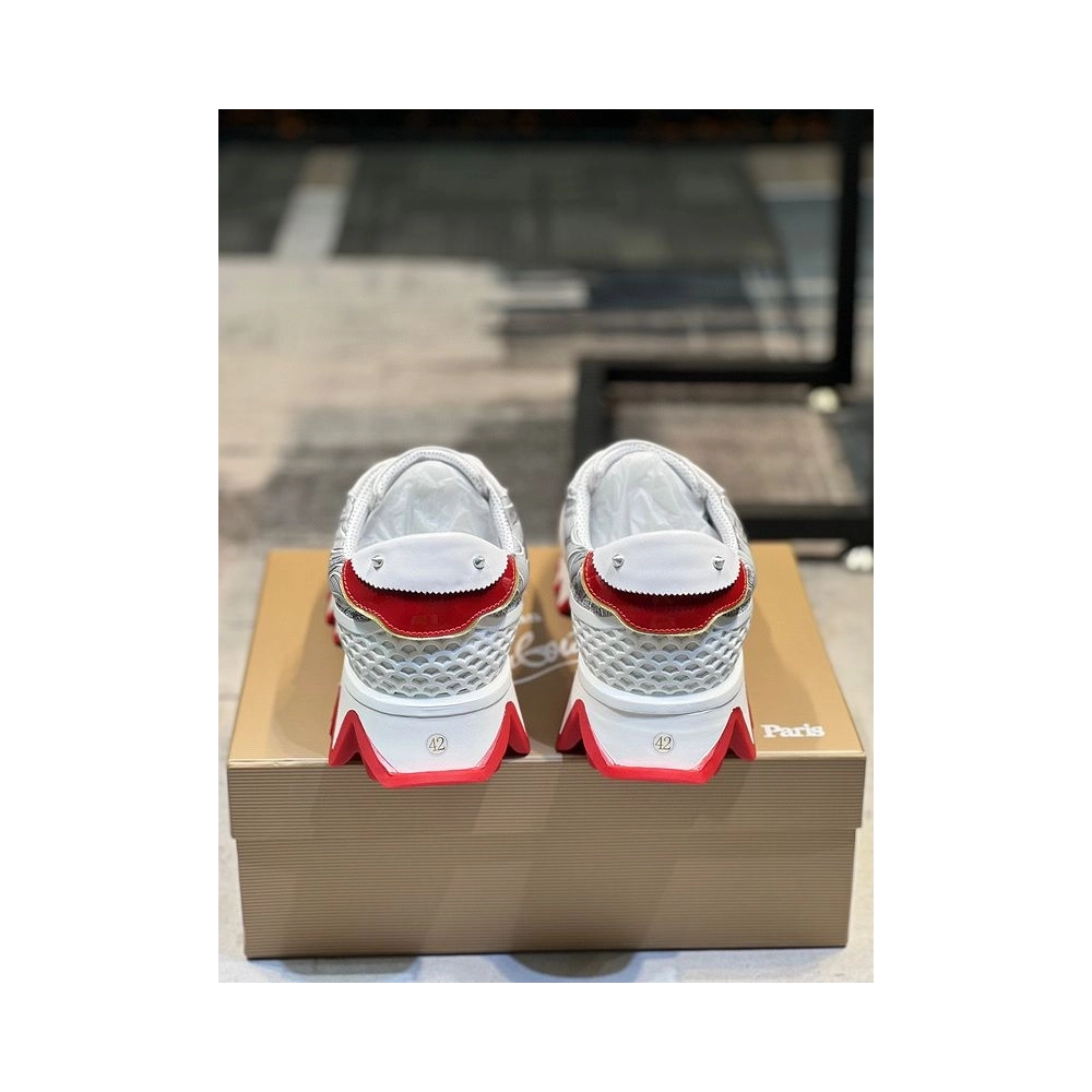 Cheap Christian Louboutin Loubishark Donna Monogram Sneakers White for Sale