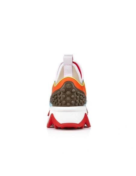 Replica Christian Louboutin Sharkyloub Sp Spikes Sneakers Calf Leather Neoprene And Spikes Vitamine, Fake CL Shoes