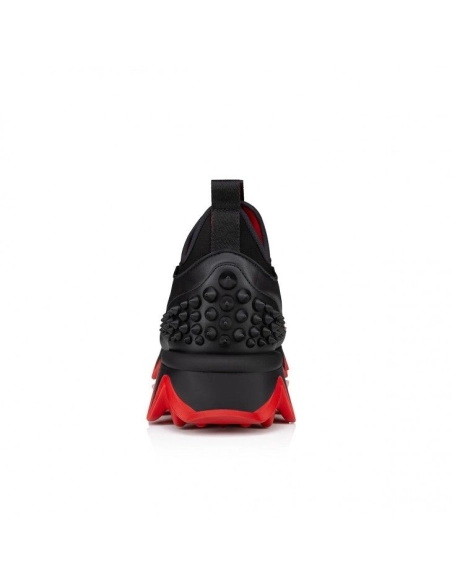 Replica Christian Louboutin Sharkyloub Sp Spikes Sneakers Calf Leather Neoprene And Spikes Black