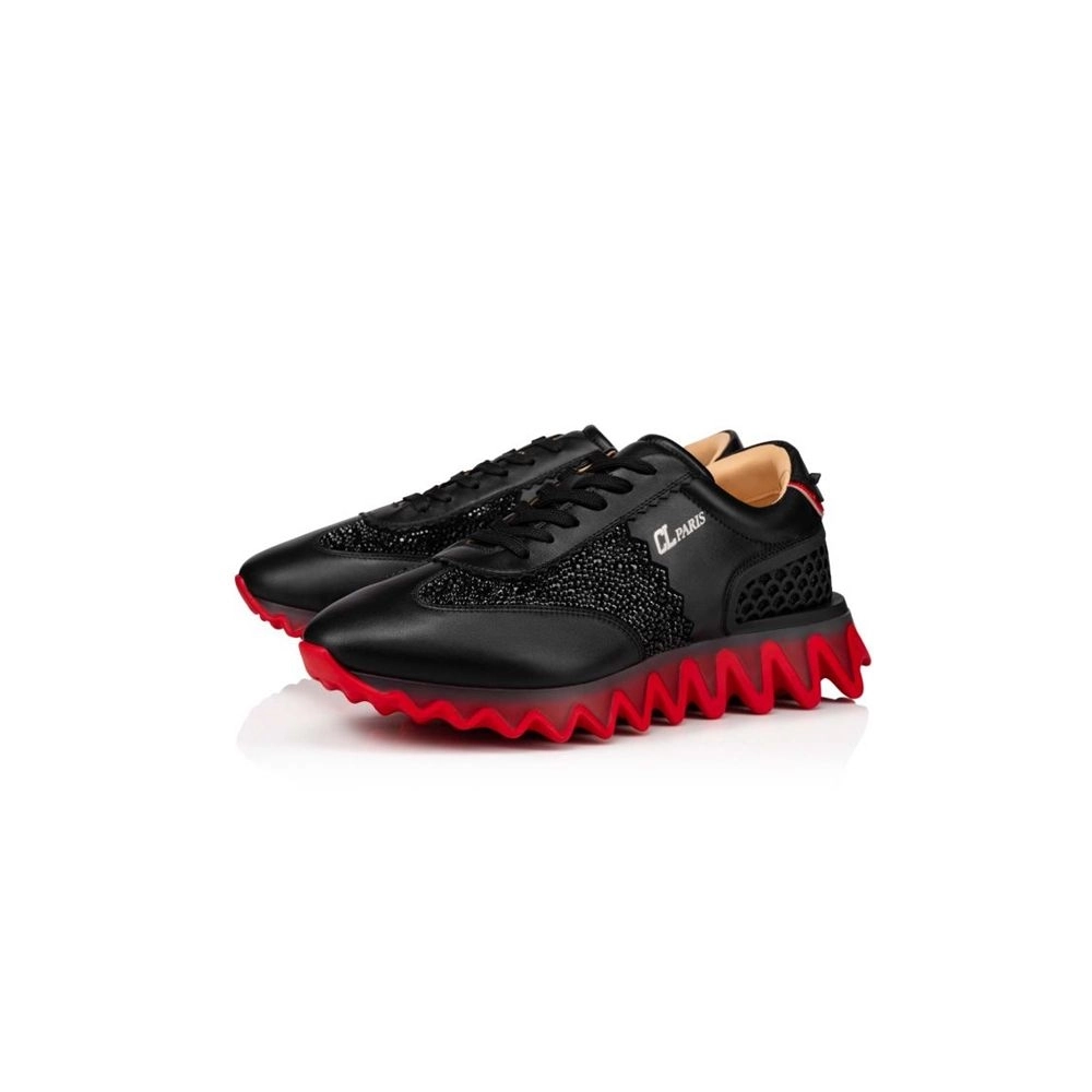 cheap Christian Louboutin Runner Loubishark Strass Black/loubi Claf Sneaker sale