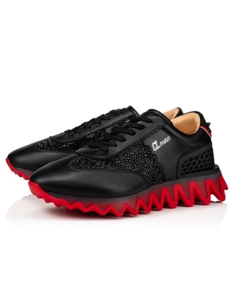 cheap Christian Louboutin Runner Loubishark Strass Black/loubi Claf Sneaker sale