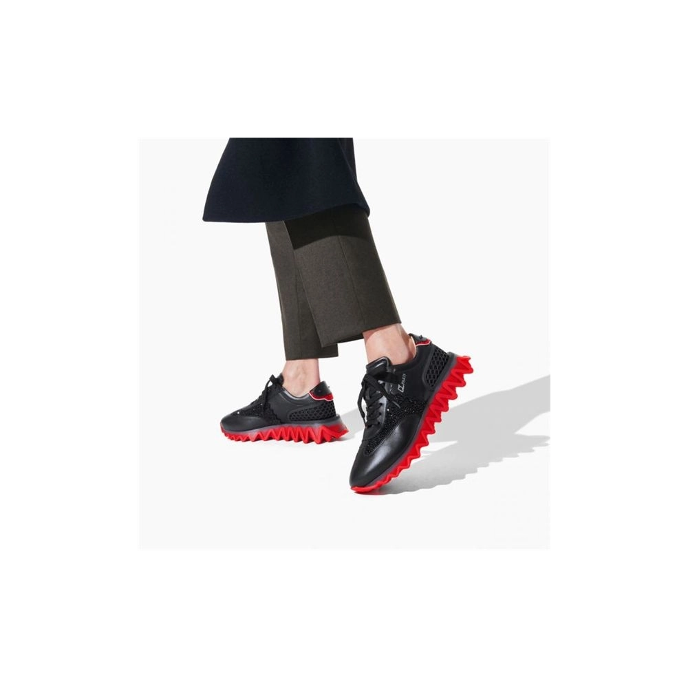 cheap Christian Louboutin Runner Loubishark Strass Black/loubi Claf Sneaker sale