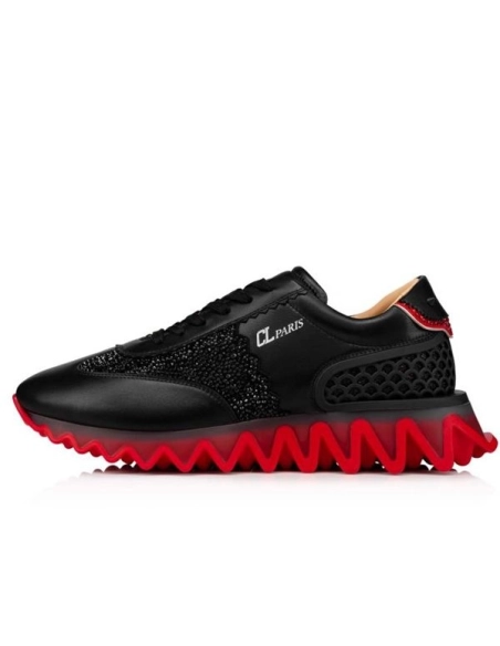 cheap Christian Louboutin Runner Loubishark Strass Black/loubi Claf Sneaker sale