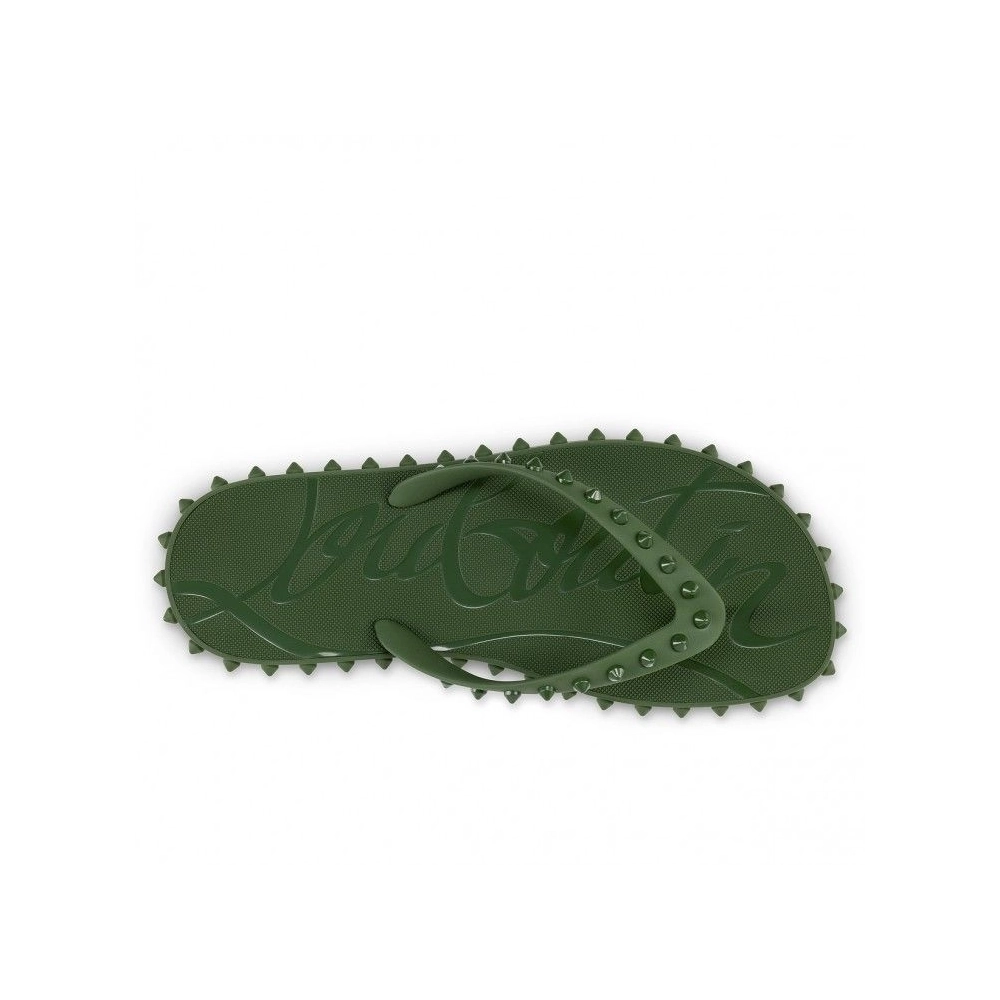 Discount Christian Louboutin Super Loubi Flip Mules Rubber Vertlaine Sale Online