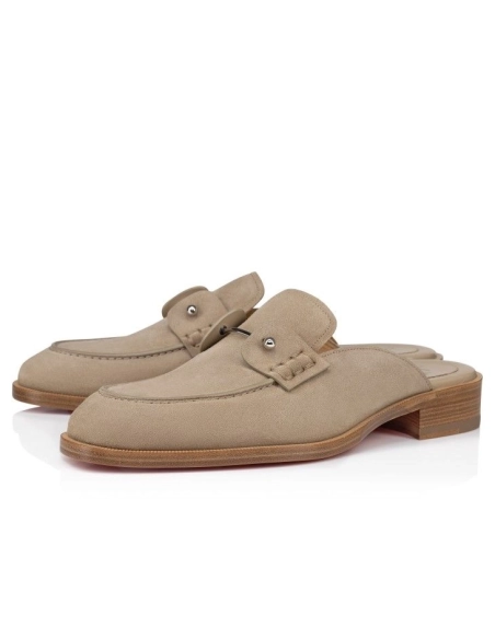 Replica Christian Louboutin Chambeluss Mules Calf Leather Saharienne, Fake CL Shoes