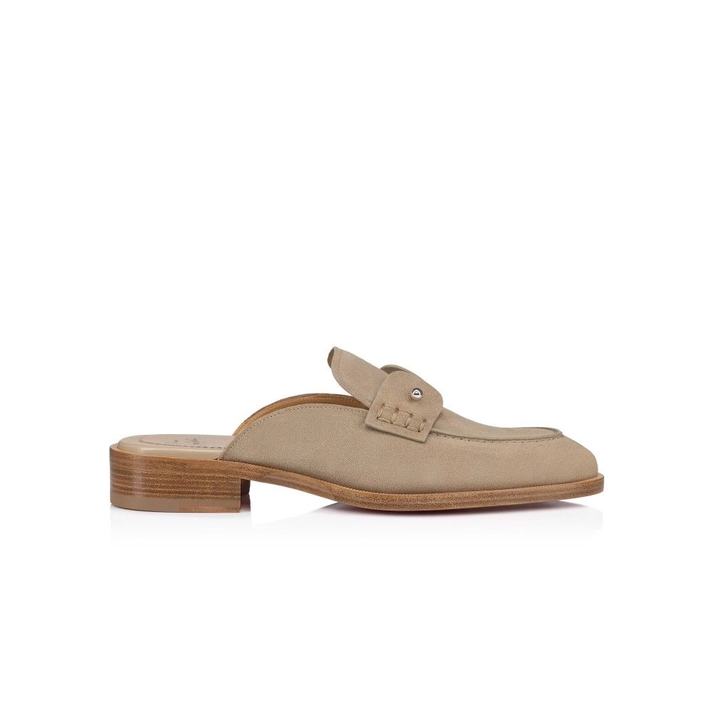 Replica Christian Louboutin Chambeluss Mules Calf Leather Saharienne, Fake CL Shoes