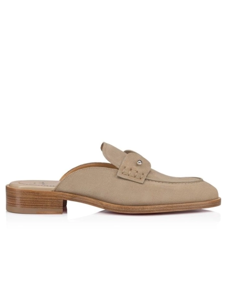 Replica Christian Louboutin Chambeluss Mules Calf Leather Saharienne, Fake CL Shoes