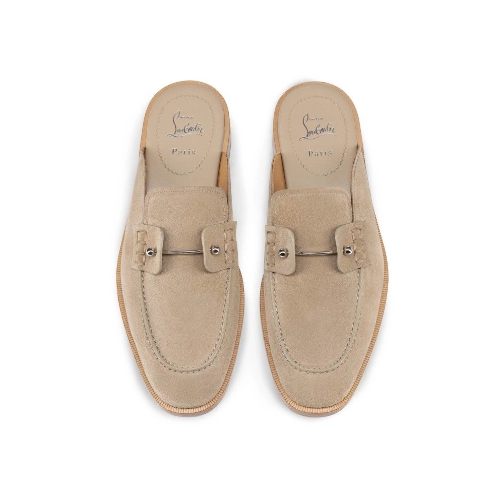 Replica Christian Louboutin Chambeluss Mules Calf Leather Saharienne, Fake CL Shoes